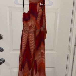 Jessica Simpson Red and Orange Asymmetrical Dress